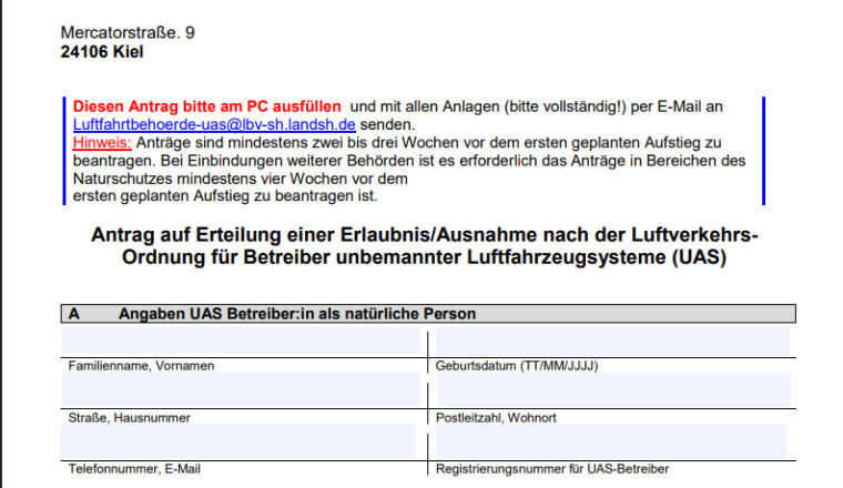 Antrag Aufstiegsgenehmigung