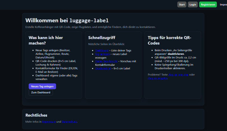 Kofferlabel generieren