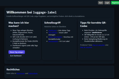 Kofferlabel generieren